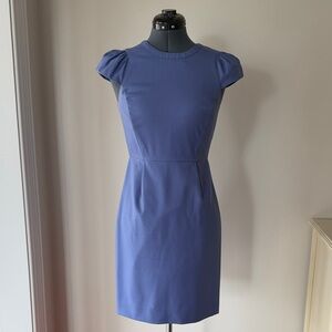 J. Crew Elegant Blue Mini Dress with Cap Sleeves